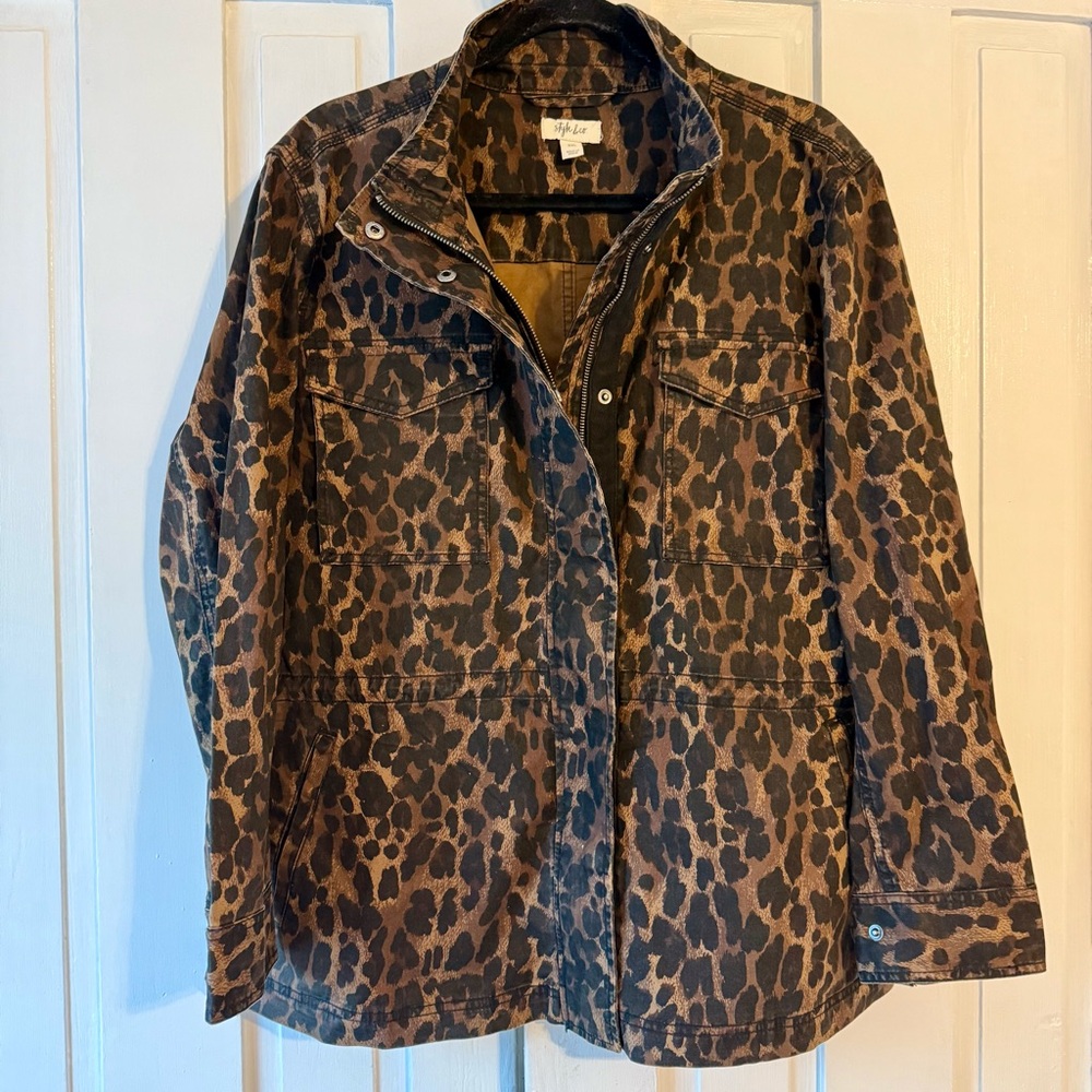 Style & Co. Leopard Print Utility Jacket - XXL